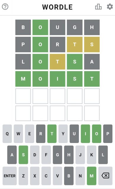 Mark's Wordle 228 solved in 4 moves